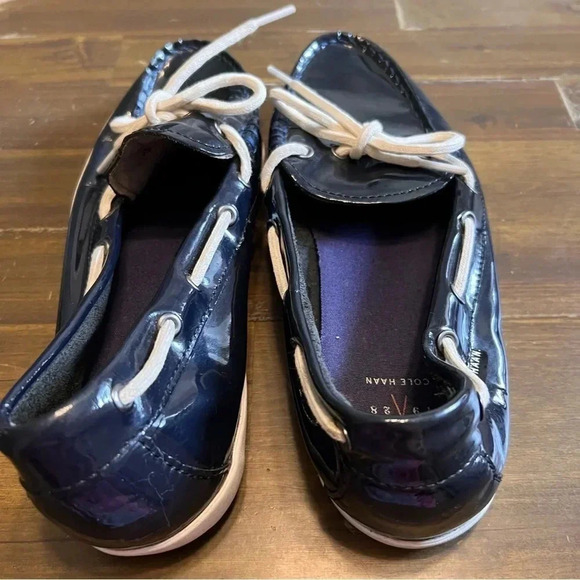 Cole Haan Nantucket Camp Patent Blue Penny Loafers Slip On Shoes Moccasins 9 - Picture 6 of 8